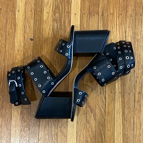 Rebecca Minkoff Black Studded Grunge Black Heels - Picture 1 of 3